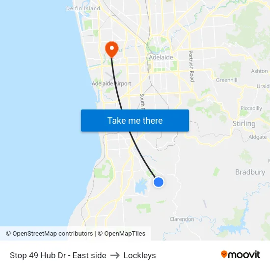 Stop 49 Hub Dr - East side to Lockleys map