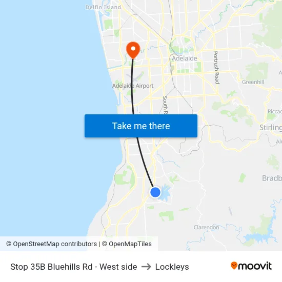 Stop 35B Bluehills Rd - West side to Lockleys map