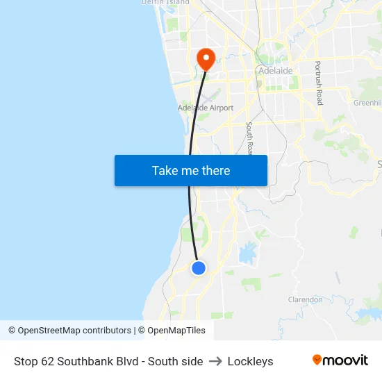 Stop 62 Southbank Blvd - South side to Lockleys map