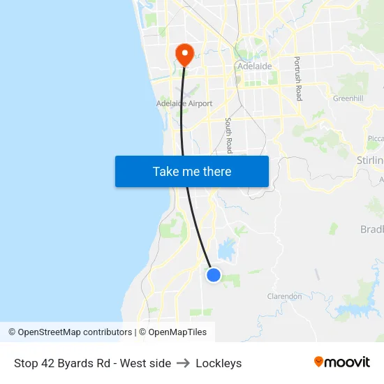 Stop 42 Byards Rd - West side to Lockleys map