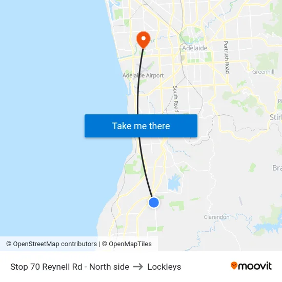Stop 70 Reynell Rd - North side to Lockleys map