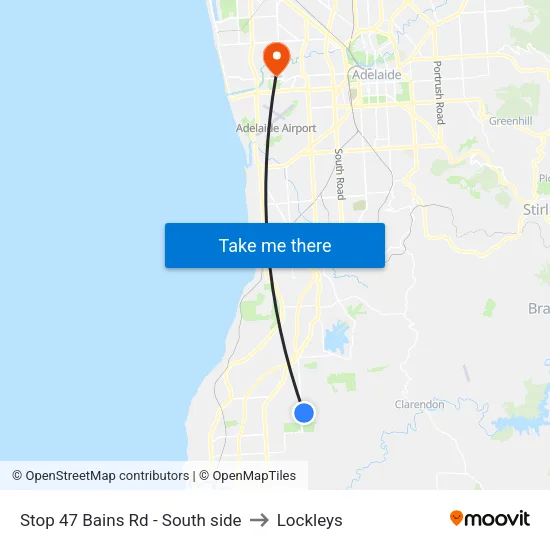 Stop 47 Bains Rd - South side to Lockleys map