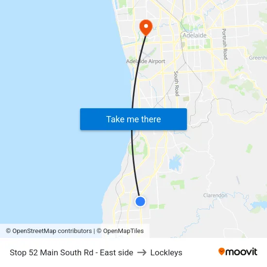 Stop 52 Main South Rd - East side to Lockleys map