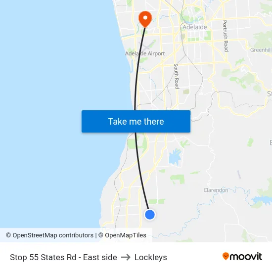 Stop 55 States Rd - East side to Lockleys map