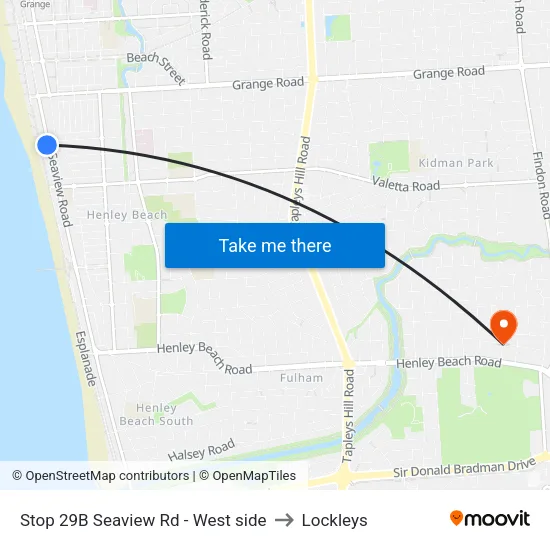 Stop 29B Seaview Rd - West side to Lockleys map