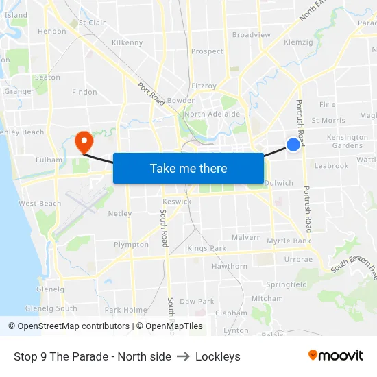 Stop 9 The Parade - North side to Lockleys map