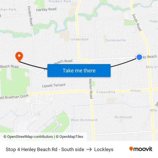 Stop 4 Henley Beach Rd - South side to Lockleys map