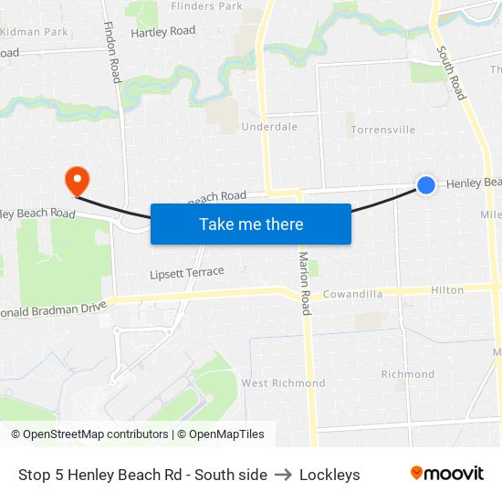 Stop 5 Henley Beach Rd - South side to Lockleys map