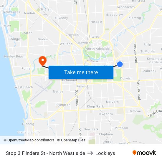 Stop 3 Flinders St - North West side to Lockleys map