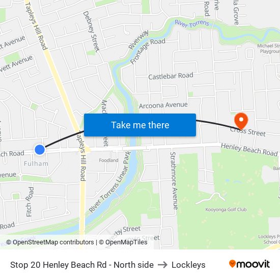 Stop 20 Henley Beach Rd - North side to Lockleys map