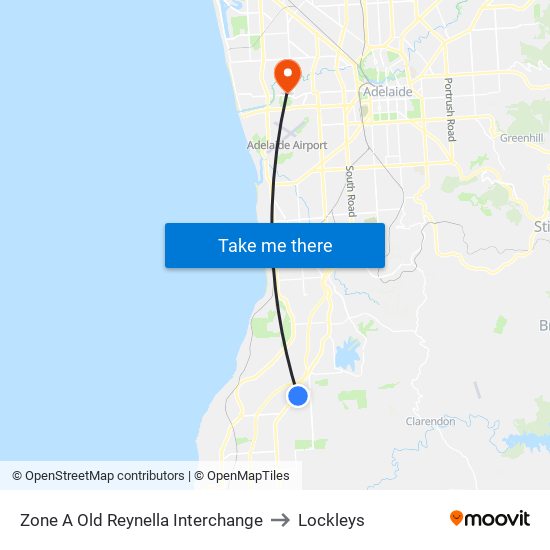 Zone A Old Reynella Interchange to Lockleys map