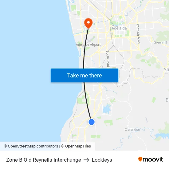 Zone B Old Reynella Interchange to Lockleys map
