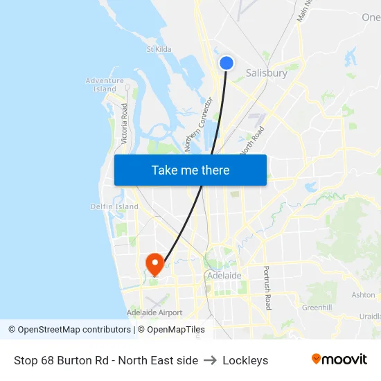 Stop 68 Burton Rd - North East side to Lockleys map