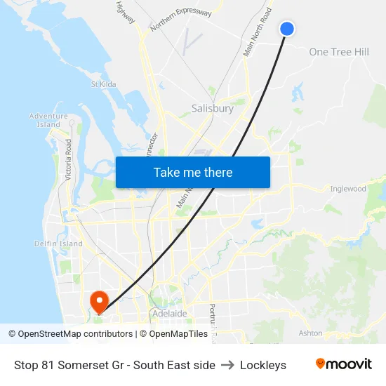 Stop 81 Somerset Gr - South East side to Lockleys map