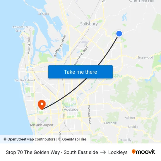 Stop 70 The Golden Way - South East side to Lockleys map