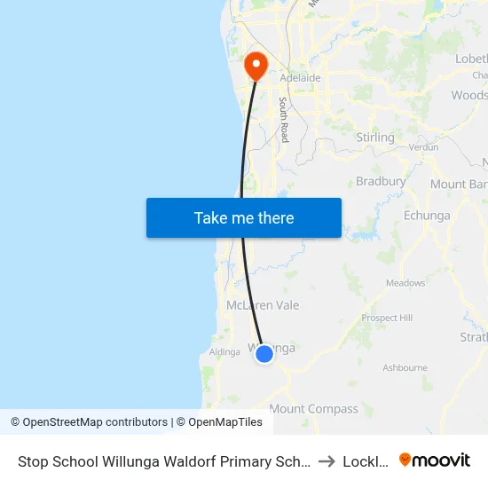 Stop School Willunga Waldorf Primary School Jay Dr to Lockleys map