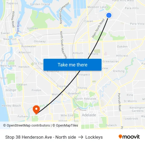 Stop 38 Henderson Ave - North side to Lockleys map