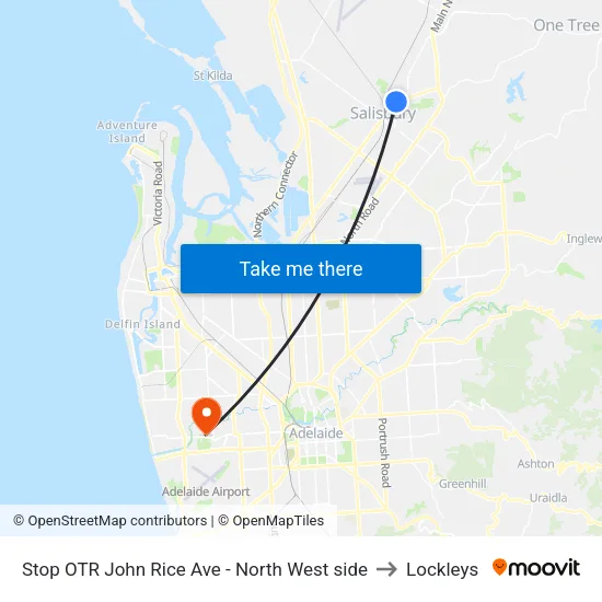 Stop OTR John Rice Ave - North West side to Lockleys map
