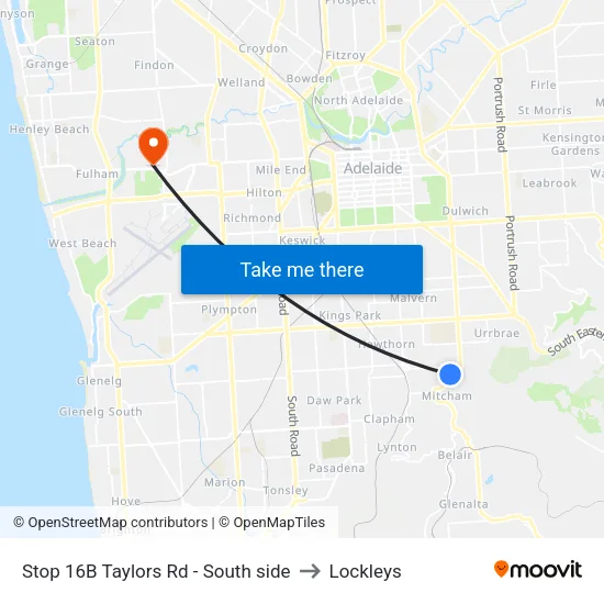 Stop 16B Taylors Rd - South side to Lockleys map