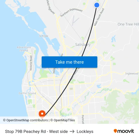 Stop 79B Peachey Rd - West side to Lockleys map
