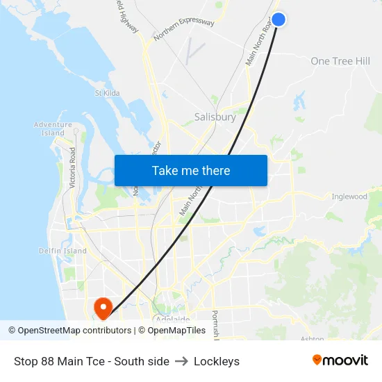 Stop 88 Main Tce - South side to Lockleys map