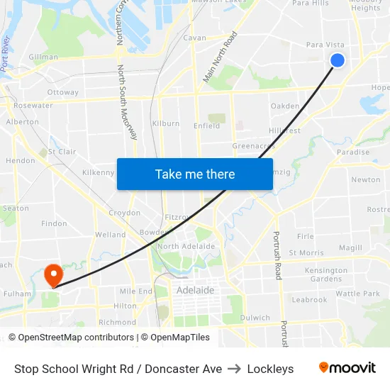 Stop School Wright Rd / Doncaster Ave to Lockleys map