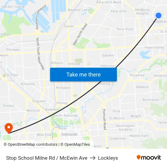 Stop School Milne Rd / McEwin Ave to Lockleys map