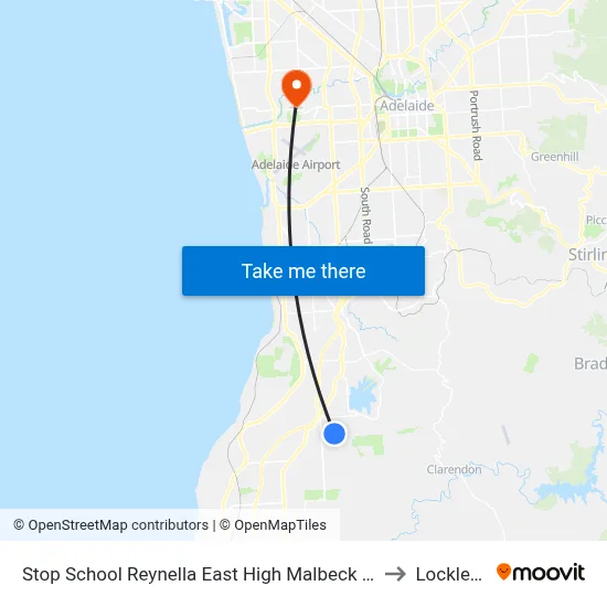 Stop School Reynella East High Malbeck Dr to Lockleys map