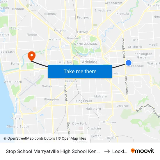 Stop School Marryatville High School Kensington Rd to Lockleys map