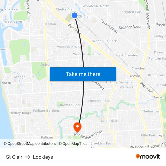 St Clair to Lockleys map