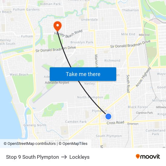 Stop 9 South Plympton to Lockleys map