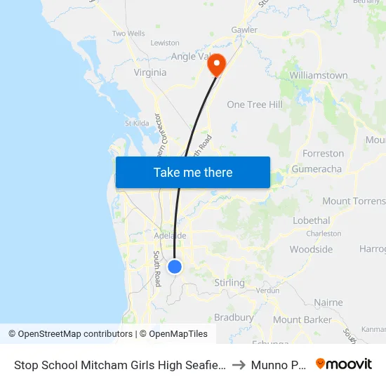 Stop School Mitcham Girls High Seafield Av to Munno Para map
