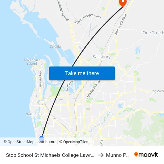 Stop School St Michaels College Lawrie St to Munno Para map