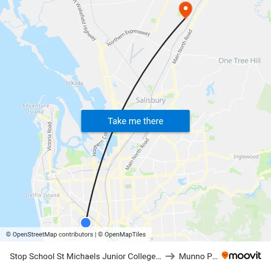 Stop School St Michaels Junior College East Av to Munno Para map