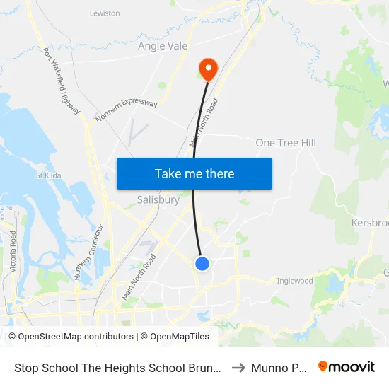Stop School The Heights School Brunel Dr to Munno Para map