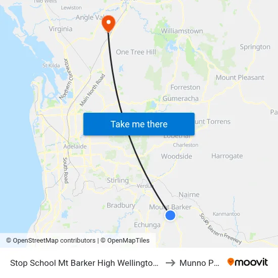 Stop School Mt Barker High Wellington Rd to Munno Para map