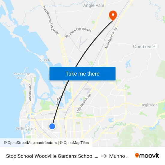Stop School Woodville Gardens School Ridley Gr to Munno Para map