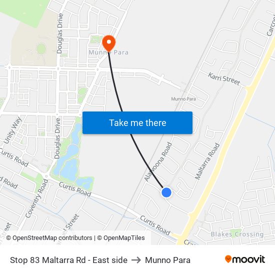 Stop 83 Maltarra Rd - East side to Munno Para map