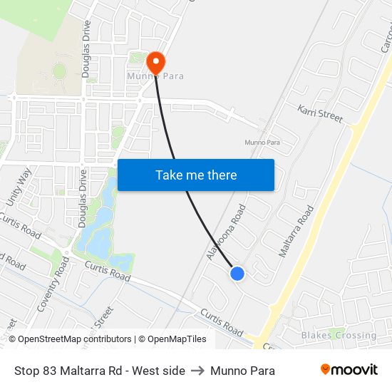 Stop 83 Maltarra Rd - West side to Munno Para map