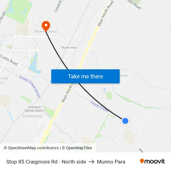 Stop 85 Craigmore Rd - North side to Munno Para map