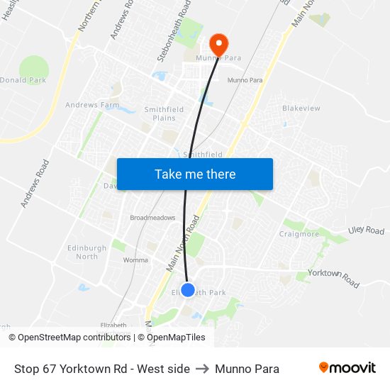 Stop 67 Yorktown Rd - West side to Munno Para map