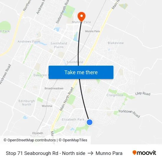 Stop 71 Seaborough Rd - North side to Munno Para map