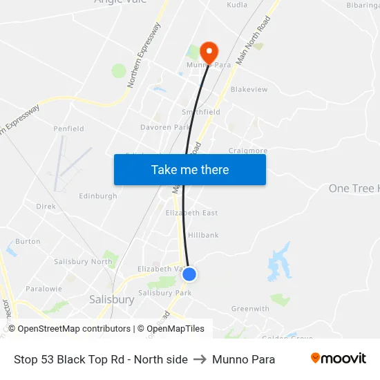 Stop 53 Black Top Rd - North side to Munno Para map
