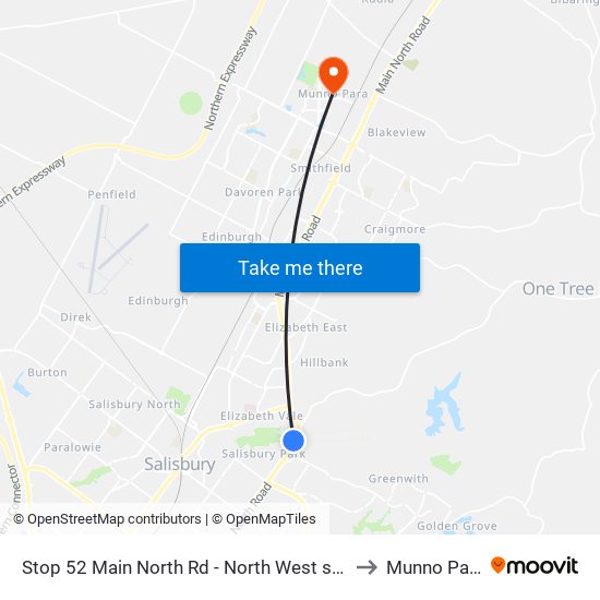Stop 52 Main North Rd - North West side to Munno Para map