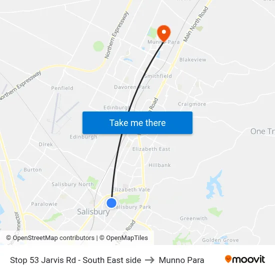 Stop 53 Jarvis Rd - South East side to Munno Para map