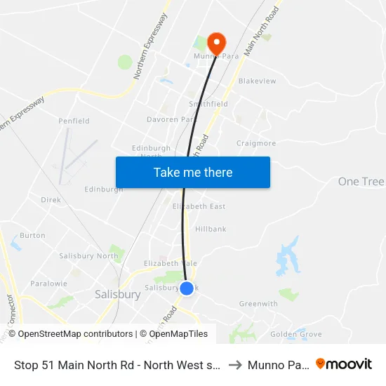 Stop 51 Main North Rd - North West side to Munno Para map