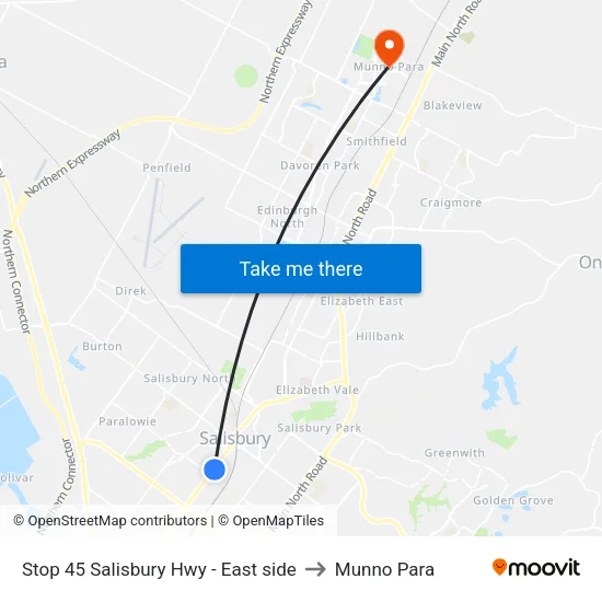 Stop 45 Salisbury Hwy - East side to Munno Para map