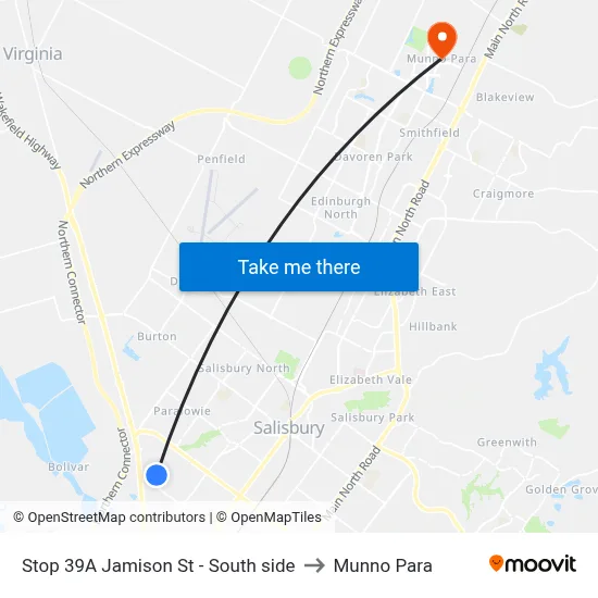 Stop 39A Jamison St - South side to Munno Para map