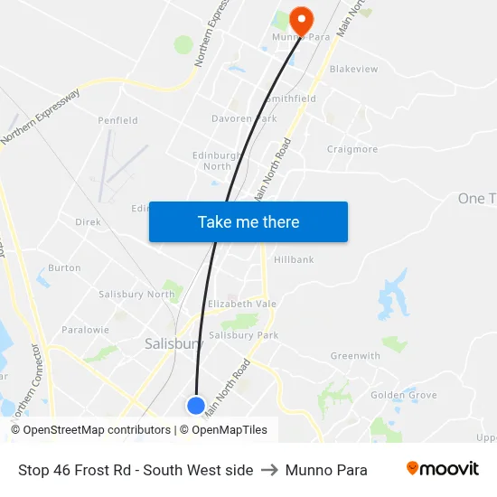 Stop 46 Frost Rd - South West side to Munno Para map
