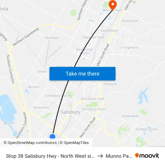 Stop 38 Salisbury Hwy - North West side to Munno Para map